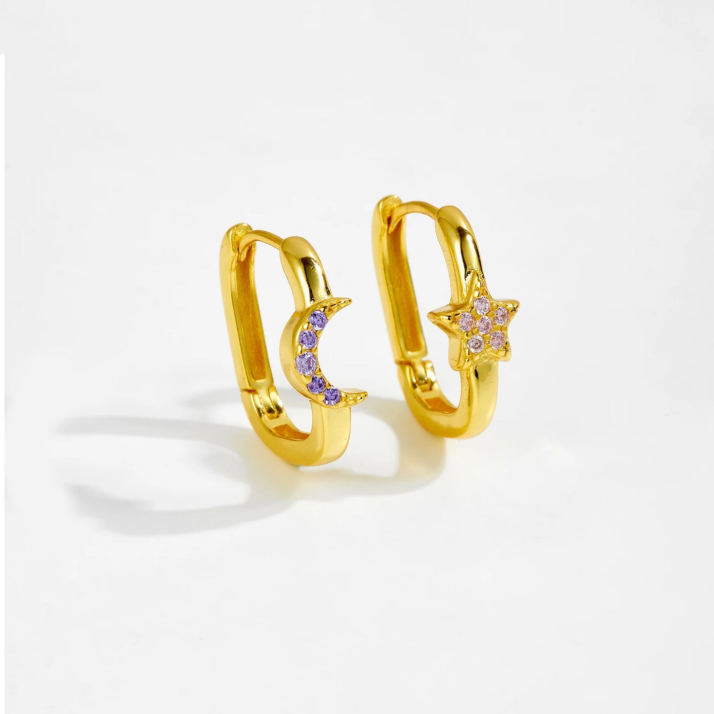 Brinco Lune Étoile em Prata 925 com Zircônias