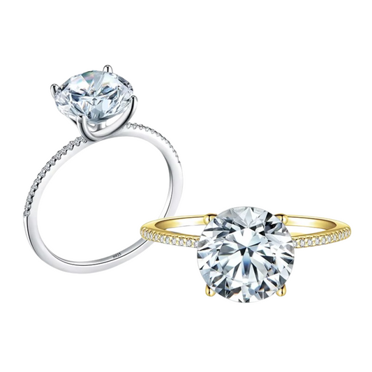 Anel Solitário Loveno em Prata 925 com Zircônias 3ct