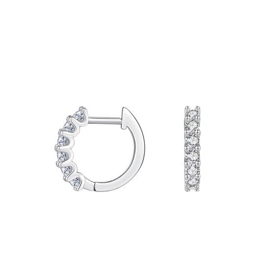 Brinco Atena em Prata 925 com Moissanite