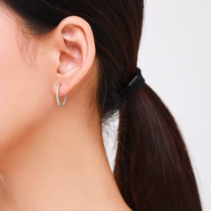 Brinco Argola em Prata 925 com Zircônia