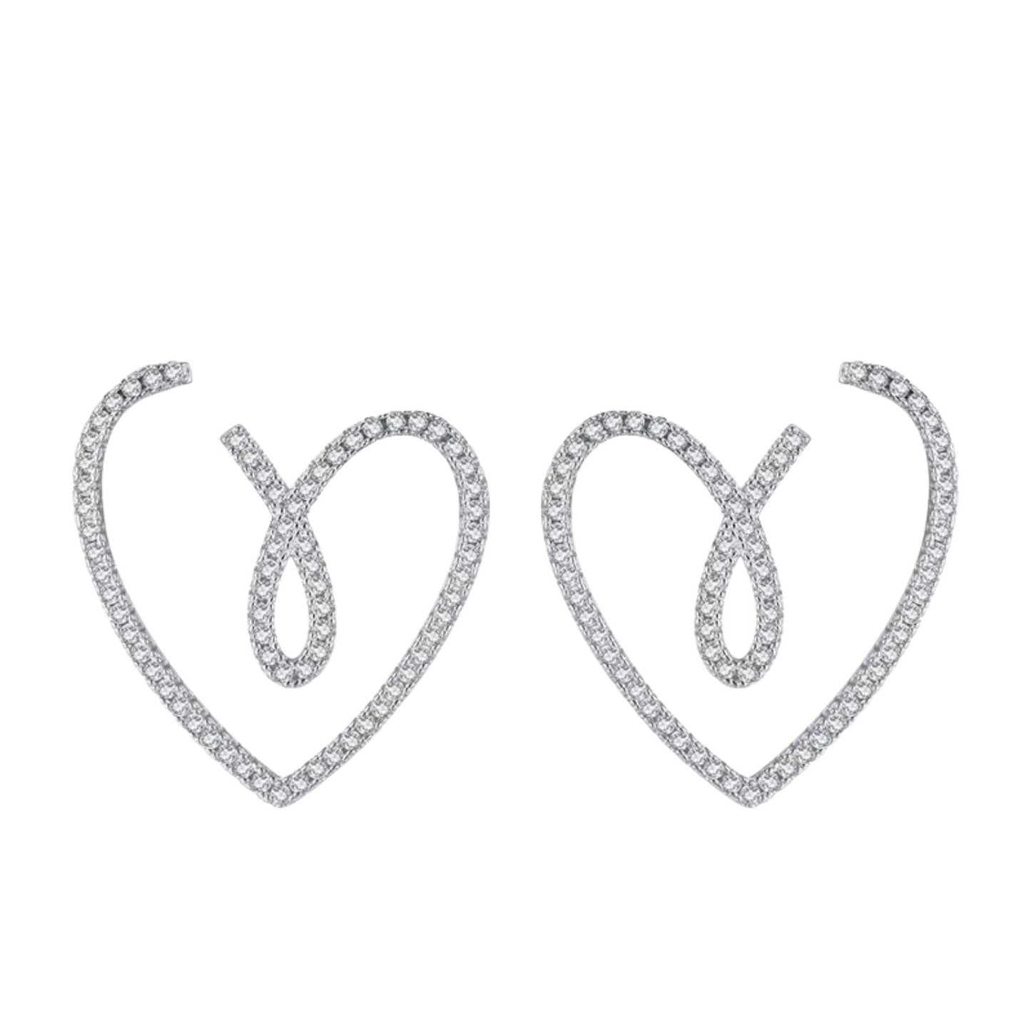 Brinco Laços do Amor em Prata 925 com Zircônias