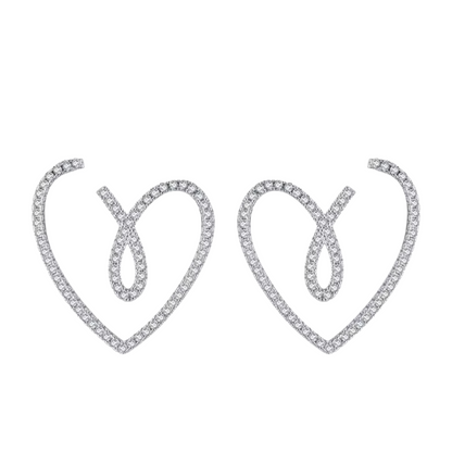 Brinco Laços do Amor em Prata 925 com Zircônias