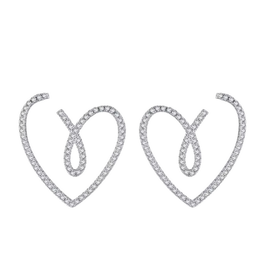 Brinco Laços do Amor em Prata 925 com Zircônias