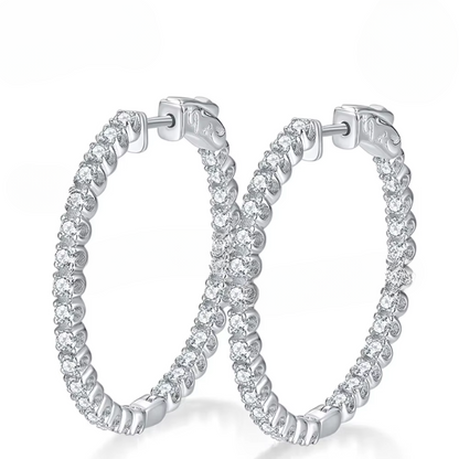 Brinco Luminara em Prata 925 com Moissanite – 3 Opções de Tamanho