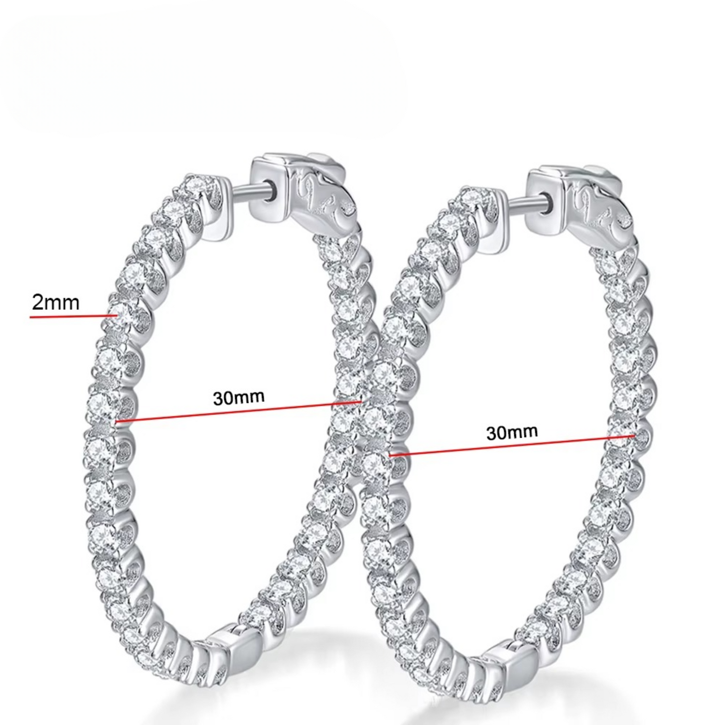 Brinco Luminara em Prata 925 com Moissanite – 3 Opções de Tamanho