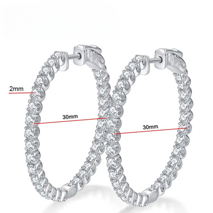 Brinco Luminara em Prata 925 com Moissanite – 3 Opções de Tamanho