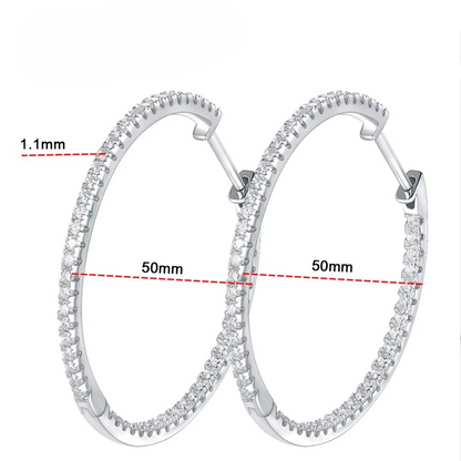 Brinco Luminara em Prata 925 com Moissanite – 3 Opções de Tamanho