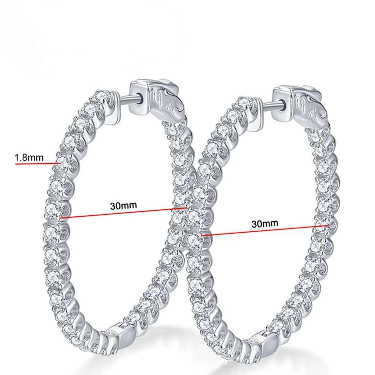 Brinco Luminara em Prata 925 com Moissanite – 3 Opções de Tamanho