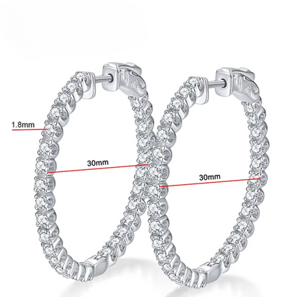 Brinco Luminara em Prata 925 com Moissanite – 3 Opções de Tamanho