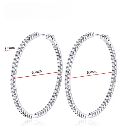 Brinco Luminara em Prata 925 com Moissanite – 3 Opções de Tamanho