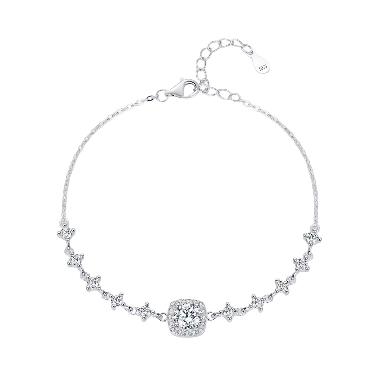 Pulseira Rainha em Prata 925 com Moissanite
