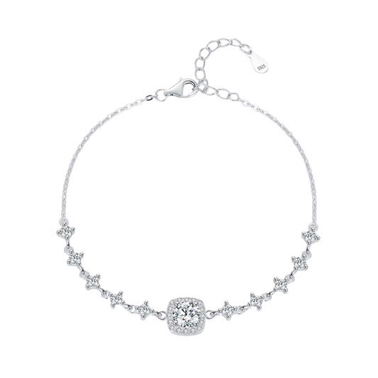 Pulseira Rainha em Prata 925 com Moissanite