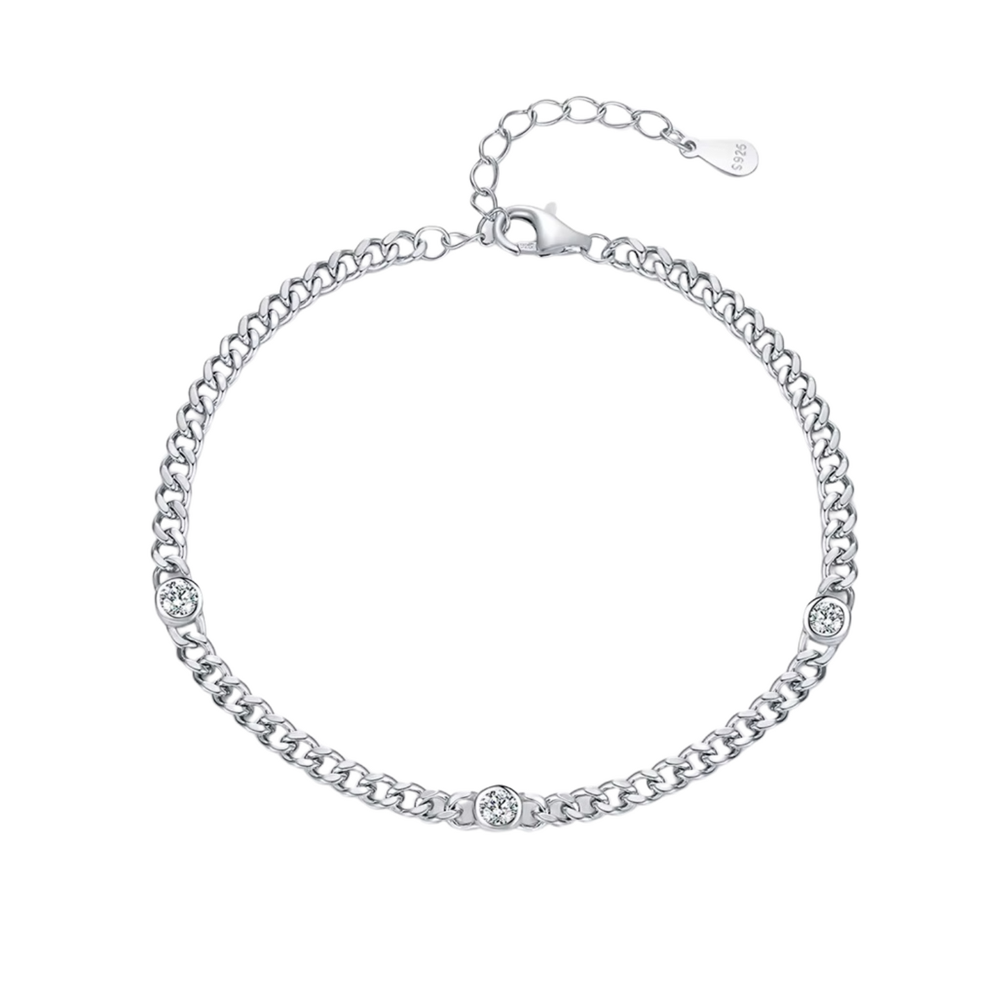 Pulseira Moema em Prata 925 com Moissanite