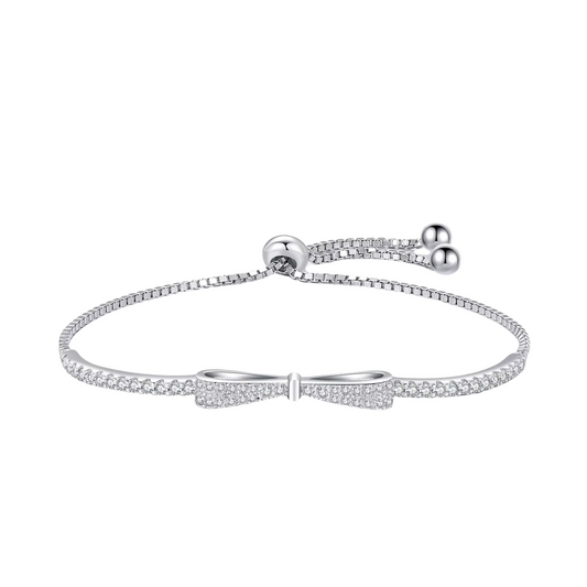 Pulseira Laço em Prata 925 com Zircônia