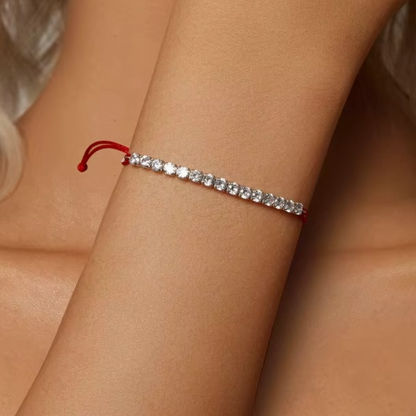 Pulseira Corda em Prata 925 com Zircônia