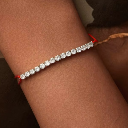 Pulseira Corda em Prata 925 com Zircônia