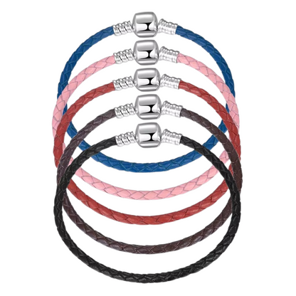 Pulseira em Prata 925 com Couro Genuíno