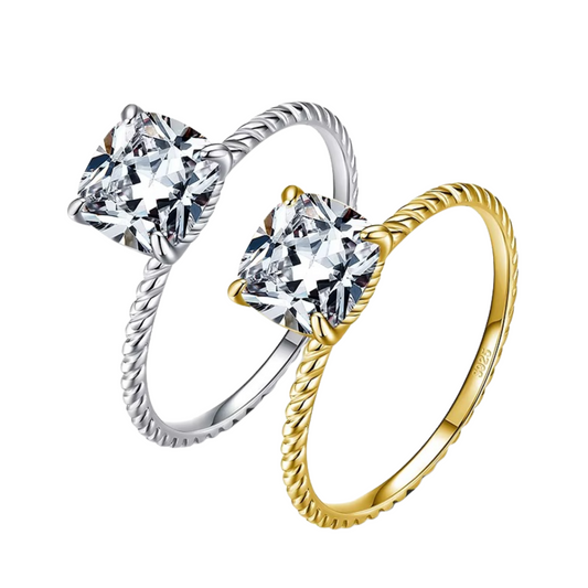 Anel Solitário em Prata 925 com Zircônia