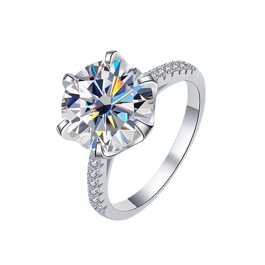 Anel Solitário em Prata 925 com Zircônia 5ct