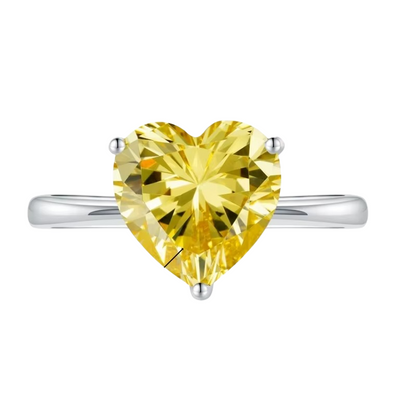 Anel Corazón em Prata 925 com Zircônia 4 ct