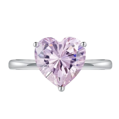 Anel Corazón em Prata 925 com Zircônia 4 ct