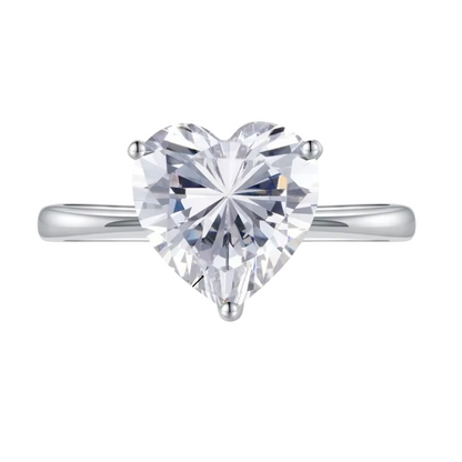 Anel Corazón em Prata 925 com Zircônia 4 ct