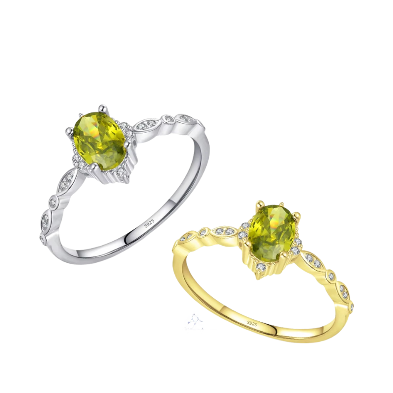 Anel Florença em Prata 925 com Zircônia e Banho de Ouro 18K