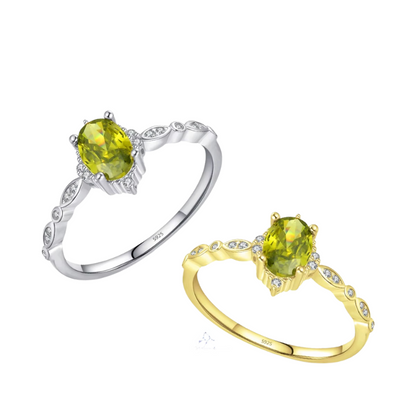 Anel Florença em Prata 925 com Zircônia e Banho de Ouro 18K