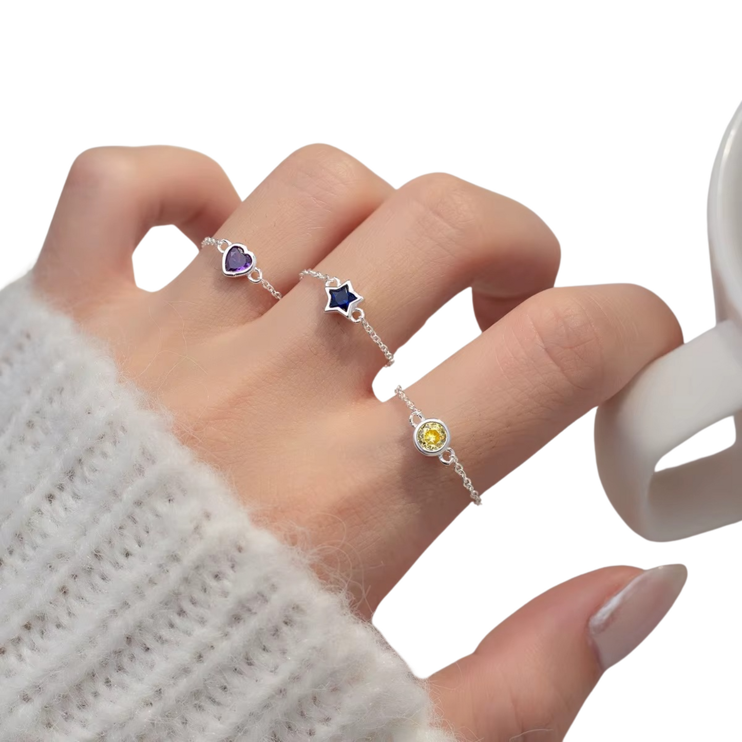 Anel Corrente em Prata 925 com Zircônia