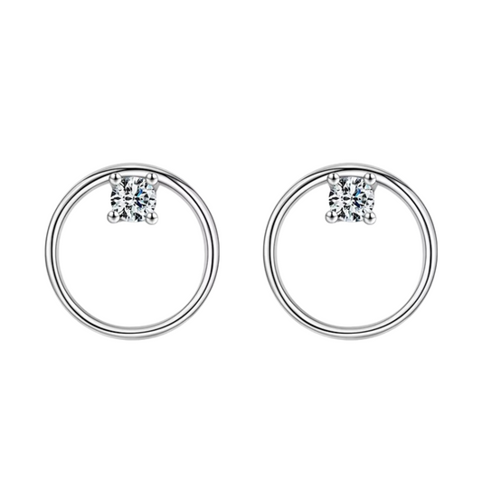 Brinco Vintage em Prata 925 com Zircônia