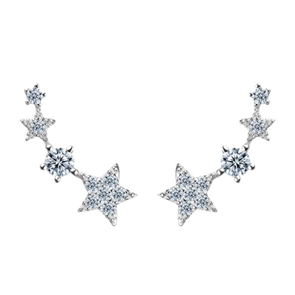Brinco Estrela em Prata 925 com Zircônias