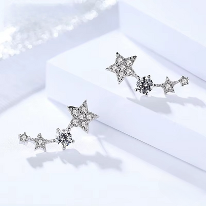 Brinco Estrela em Prata 925 com Zircônias