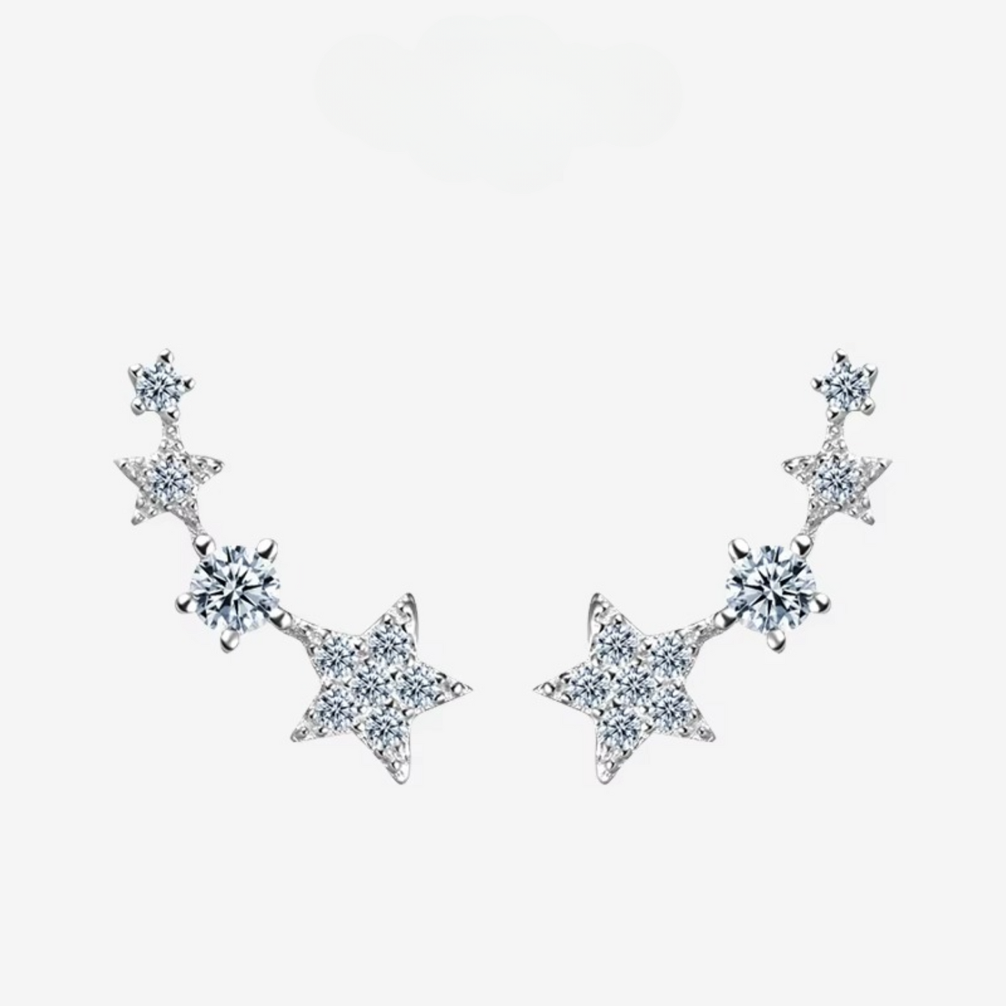 Brinco Estrela em Prata 925 com Zircônias