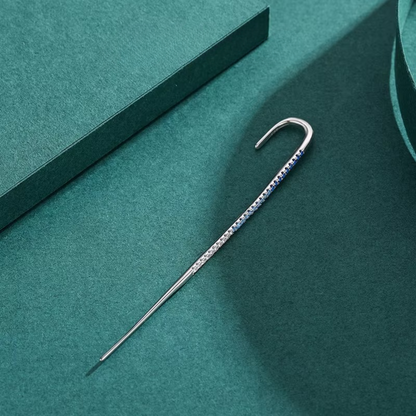 Brinco Cajado em Prata 925 com Zircônia