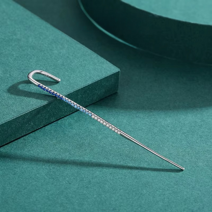 Brinco Cajado em Prata 925 com Zircônia