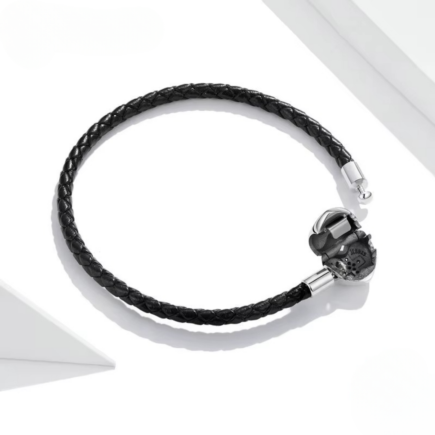 Pulseira Cruz em Prata 925 com Couro
