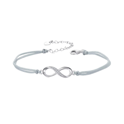 Pulseira Corda Infinito em Prata 925 com Zircônia