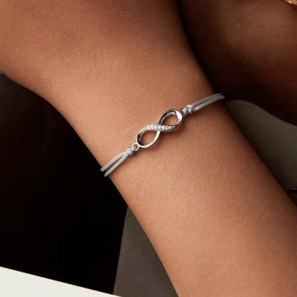 Pulseira Corda Infinito em Prata 925 com Zircônia