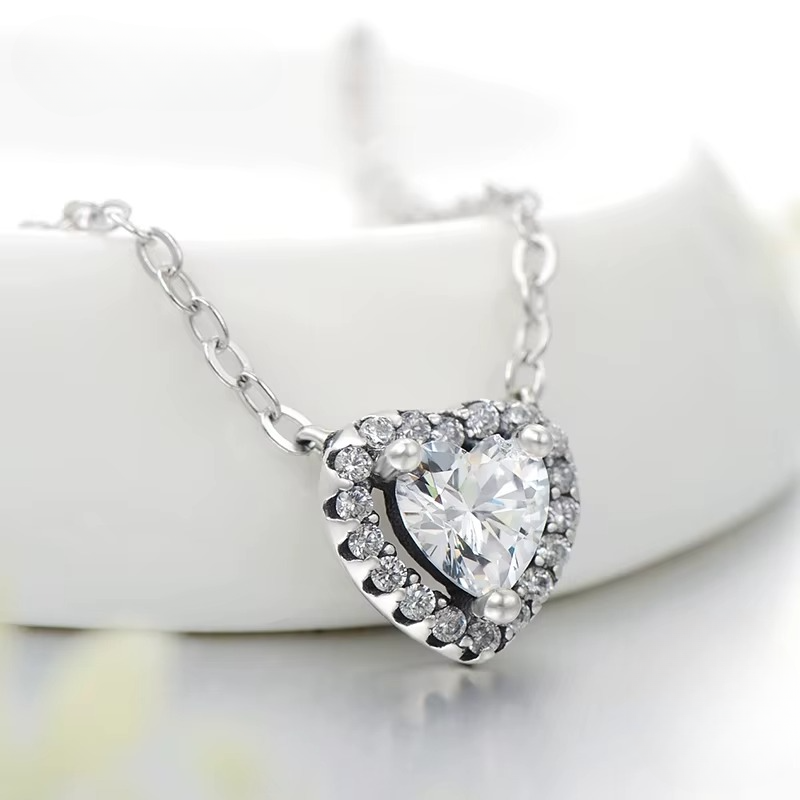 Colar Coração Radiante em Prata 925 com Zircônia