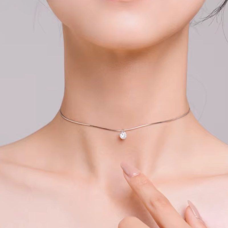 Colar Pingo de Luz em Prata 925 com Zircônia