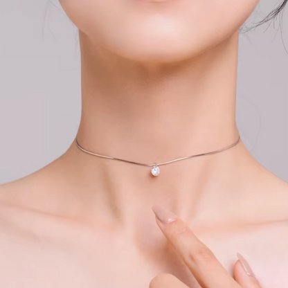 Colar Pingo de Luz em Prata 925 com Zircônia