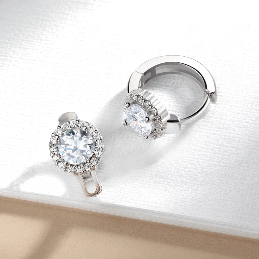 Brinco em Prata 925 com Moissanite 1ct