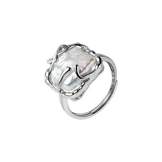 Anel com Pérola de Água Doce em Prata 925