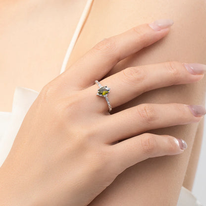 Anel Florença em Prata 925 com Zircônia e Banho de Ouro 18K