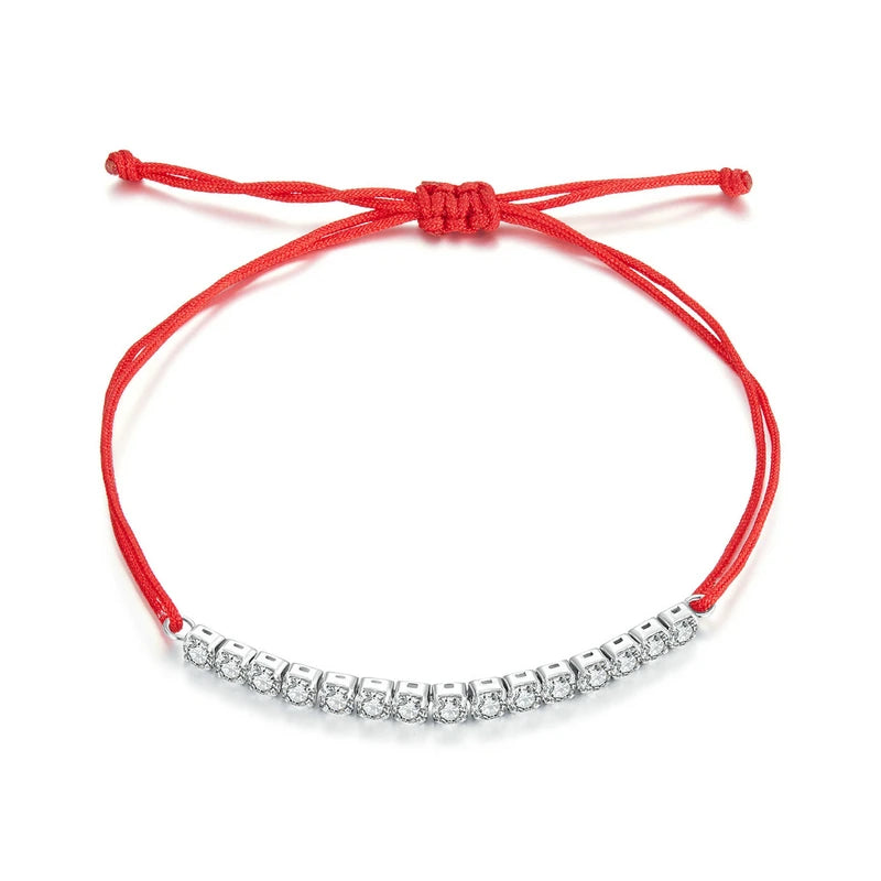 Pulseira Corda em Prata 925 com Zircônia