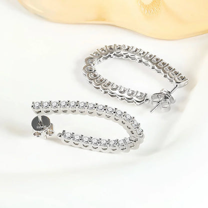 Brinco Évora em Prata 925 com Moissanite