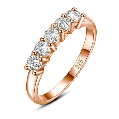 Anel Luxo em Prata 925 Banhado a Ouro 18K com Moissanite