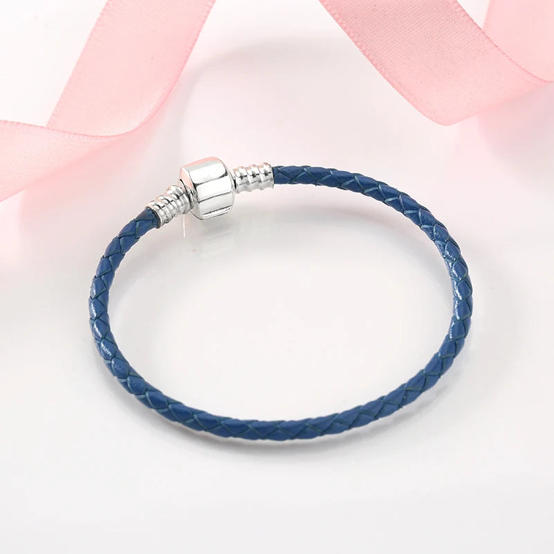 Pulseira em Prata 925 com Couro Genuíno