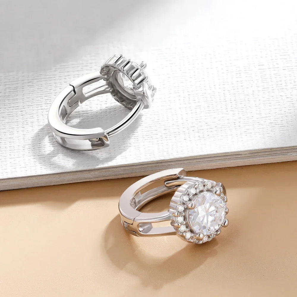 Brinco em Prata 925 com Moissanite 1ct