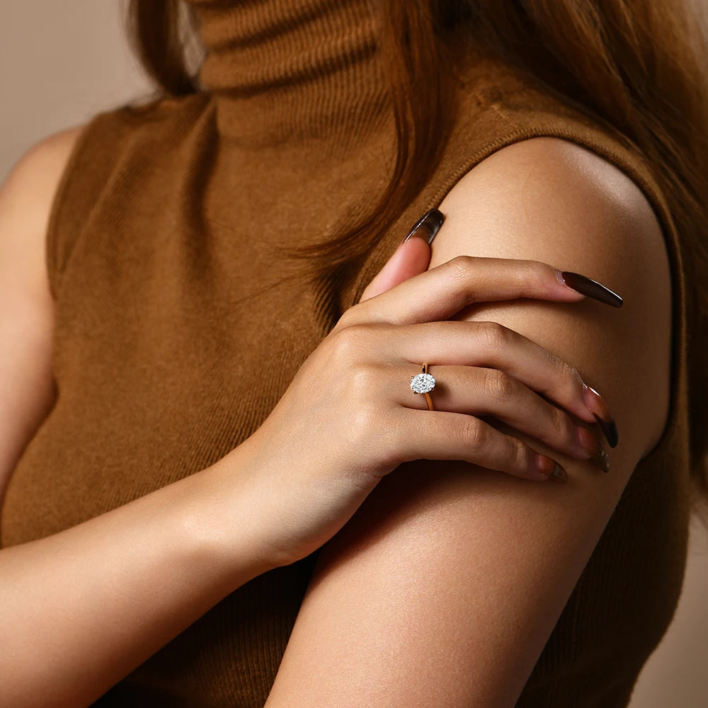 Anel Sero em Prata 925 com Moissanite 2ct